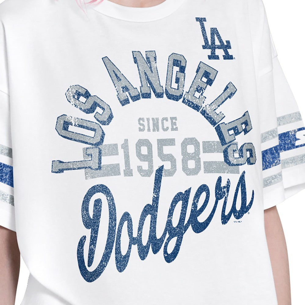 Los Angeles Dodgers Starter Women's Cropped Hurry Up Offense T-Shirt Outlet