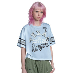 Texas Rangers Starter Women's Cropped Hurry Up Offense T-Shirt Discount