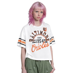 Baltimore Orioles Starter Women's Cropped Hurry Up Offense T-Shirt Discount