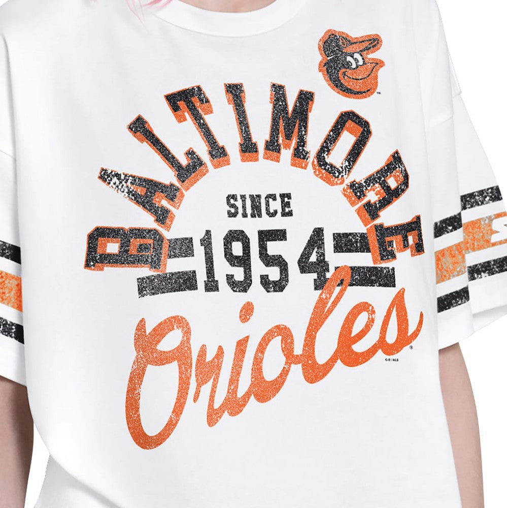 Baltimore Orioles Starter Women's Cropped Hurry Up Offense T-Shirt Discount
