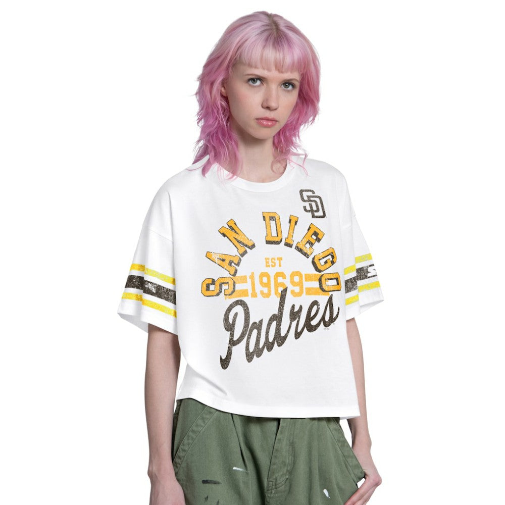 San Diego Padres Starter Women's Cropped Hurry Up Offense T-Shirt Outlet