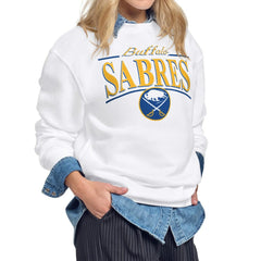 Buffalo Sabres Starter Women's Arch Stripe Fleece Sweatshirt - White | NHL discount
