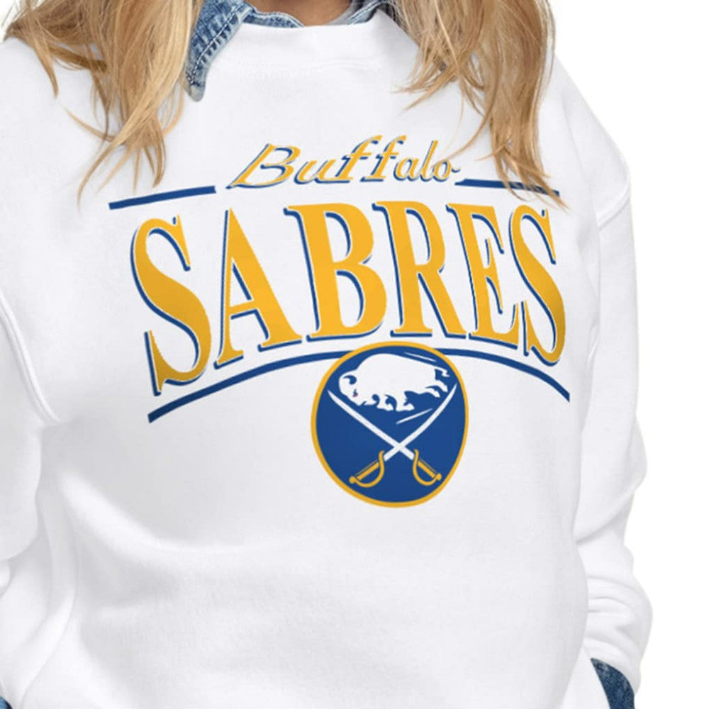 Buffalo Sabres Starter Women's Arch Stripe Fleece Sweatshirt - White | NHL discount