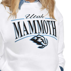 Utah Mammoth Starter Women's Arch Stripe Fleece Sweatshirt - White | NHL near me