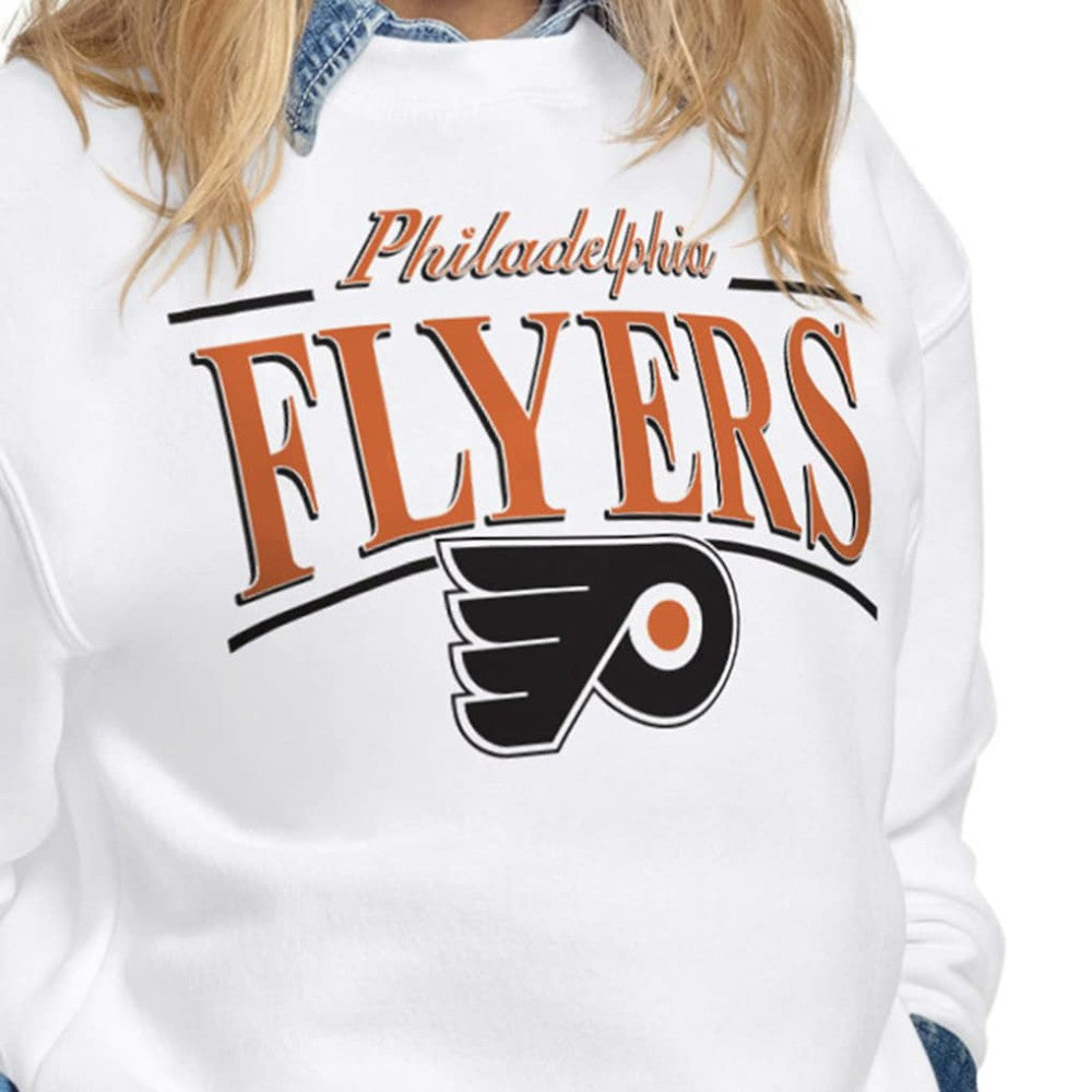 Philadelphia Flyers Starter Women's Arch Stripe Fleece Sweatshirt - White | NHL discount