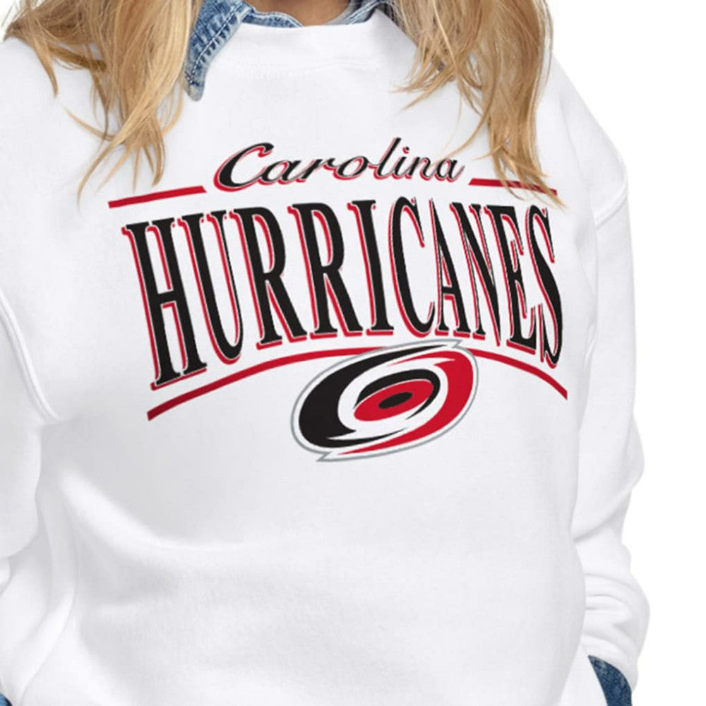 Carolina Hurricanes Starter Women's Arch Stripe Fleece Sweatshirt - White | NHL near me