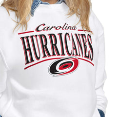 Carolina Hurricanes Starter Women's Arch Stripe Fleece Sweatshirt - White | NHL near me