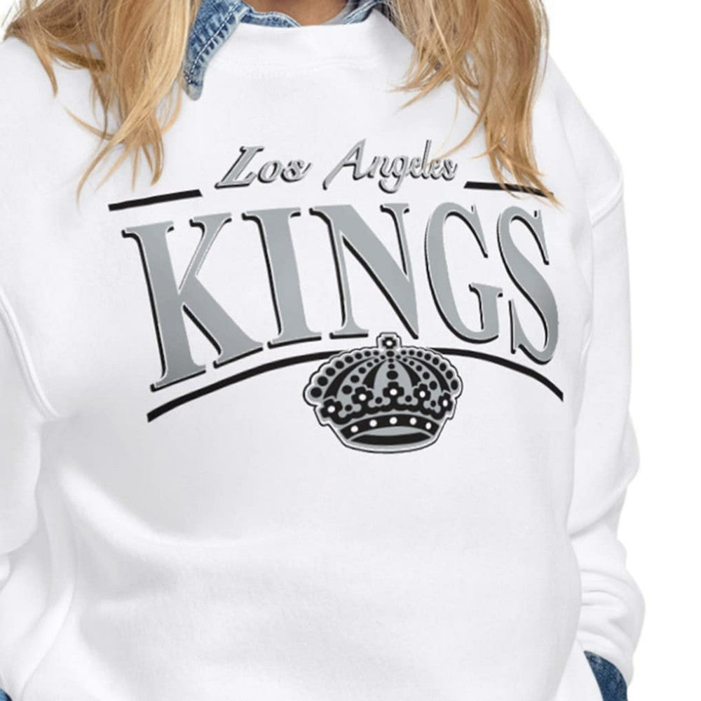 Los Angeles Kings Starter Women's Arch Stripe Fleece Sweatshirt - White | NHL on sale