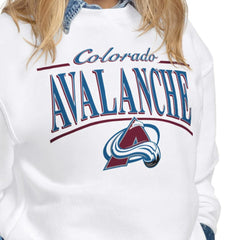 Colorado Avalanche Starter Women's Arch Stripe Fleece Sweatshirt - White | NHL discount