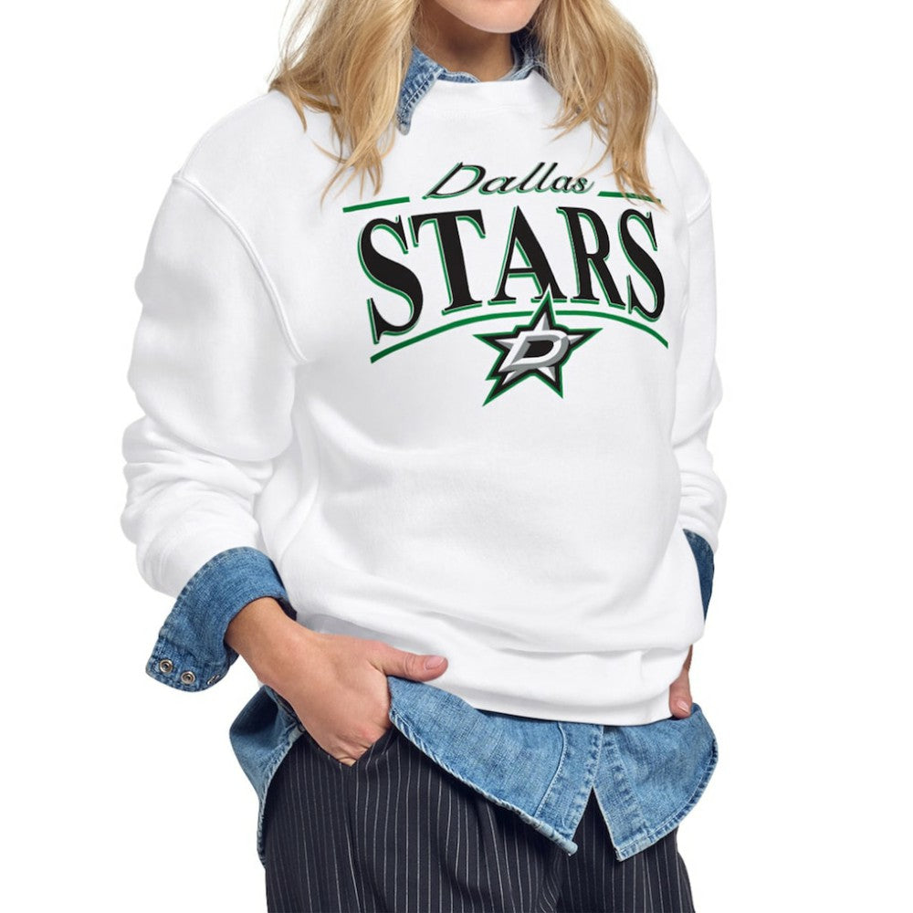 Dallas Stars Starter Women's Arch Stripe Fleece Sweatshirt - White | NHL discount