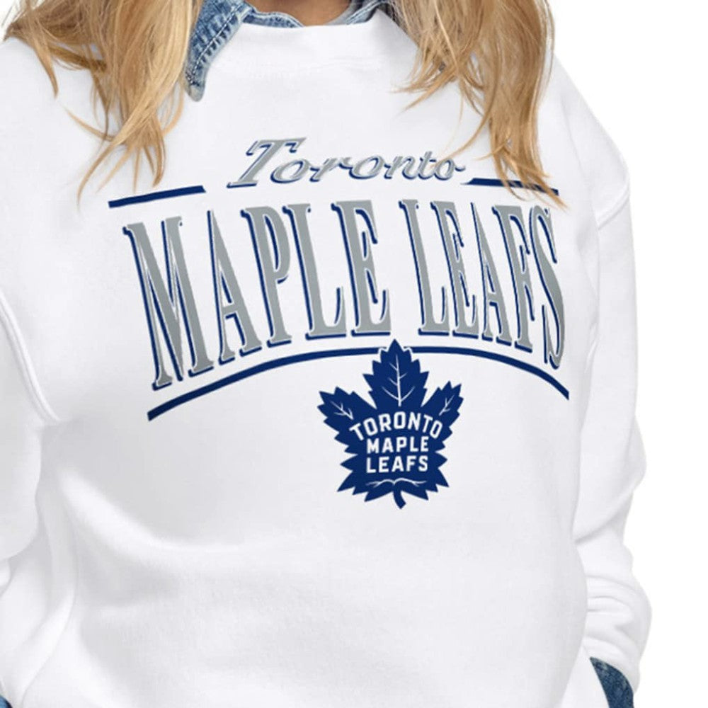 Toronto Maple Leafs Starter Women's Arch Stripe Fleece Sweatshirt - White | NHL on sale