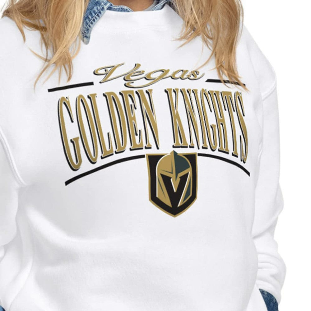 Vegas Golden Knights Starter Women's Arch Stripe Fleece Sweatshirt - White | NHL online