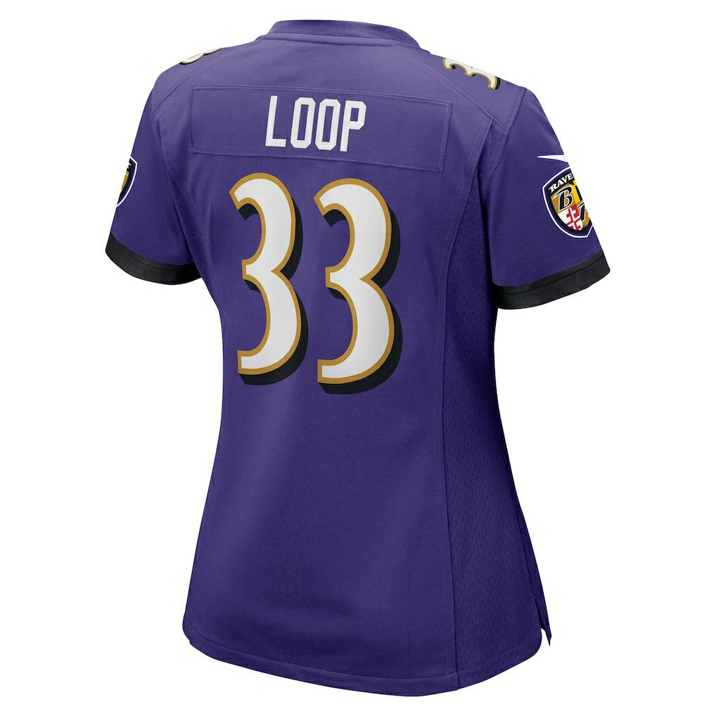 Tyler Loop Baltimore Ravens Women's Team Game Jersey - Purple - Nike