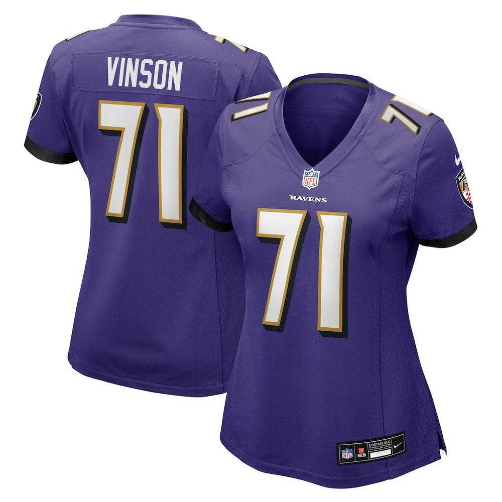 Carson Vinson Baltimore Ravens Women's Team Game Jersey - Purple - Nike