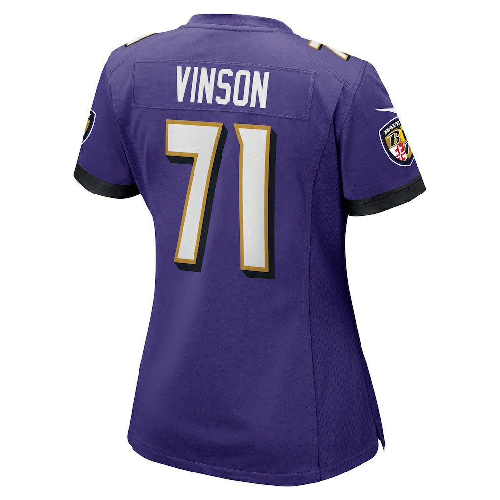 Carson Vinson Baltimore Ravens Women's Team Game Jersey - Purple - Nike