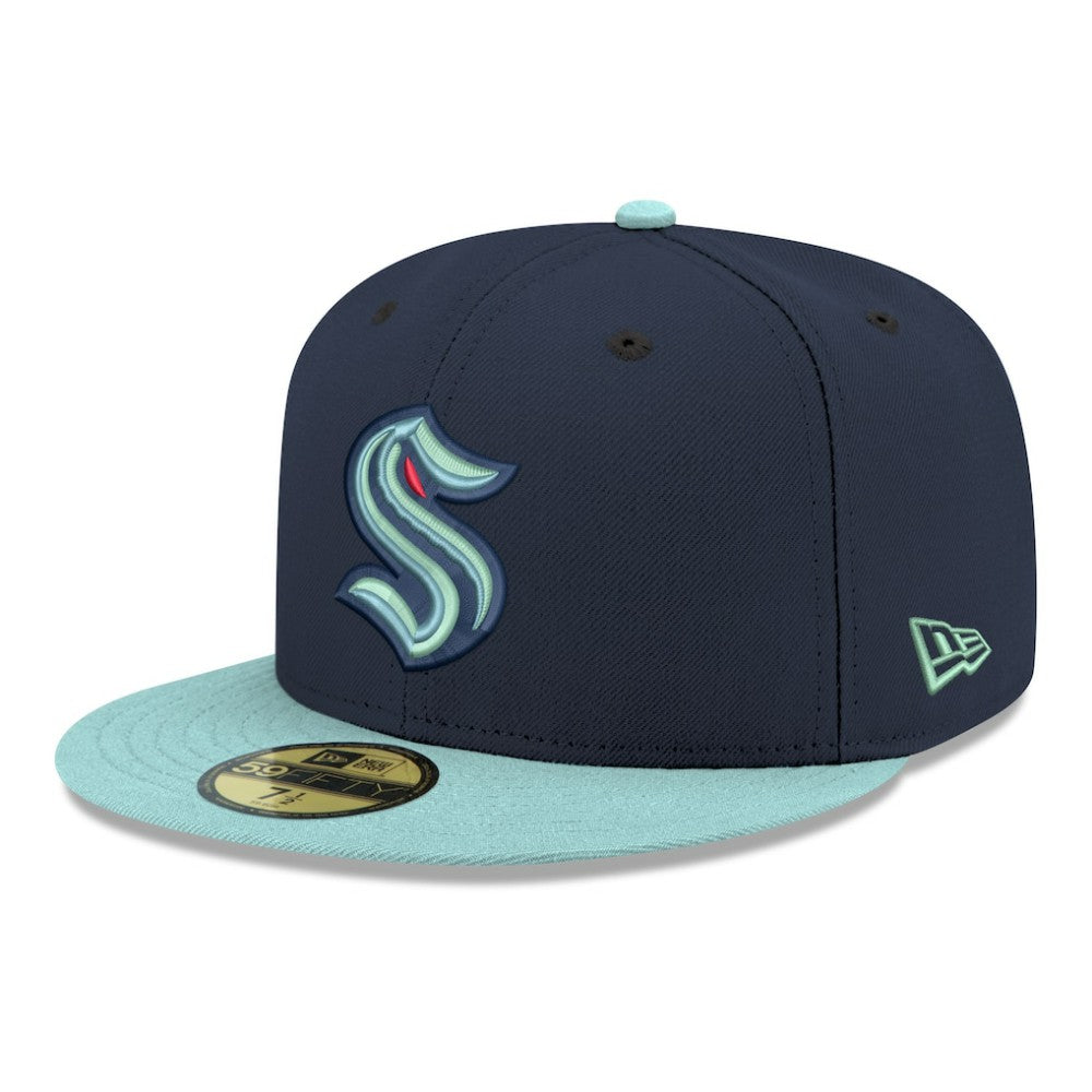 Seattle Kraken New Era Core Logo Two-Tone 59FIFTY Fitted Hat - Navy | New Era Clearance