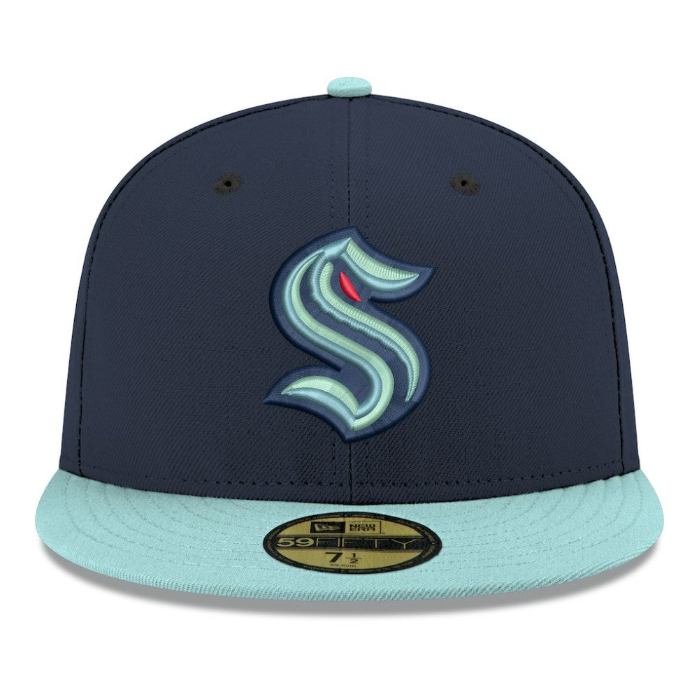 Seattle Kraken New Era Core Logo Two-Tone 59FIFTY Fitted Hat - Navy | New Era Clearance