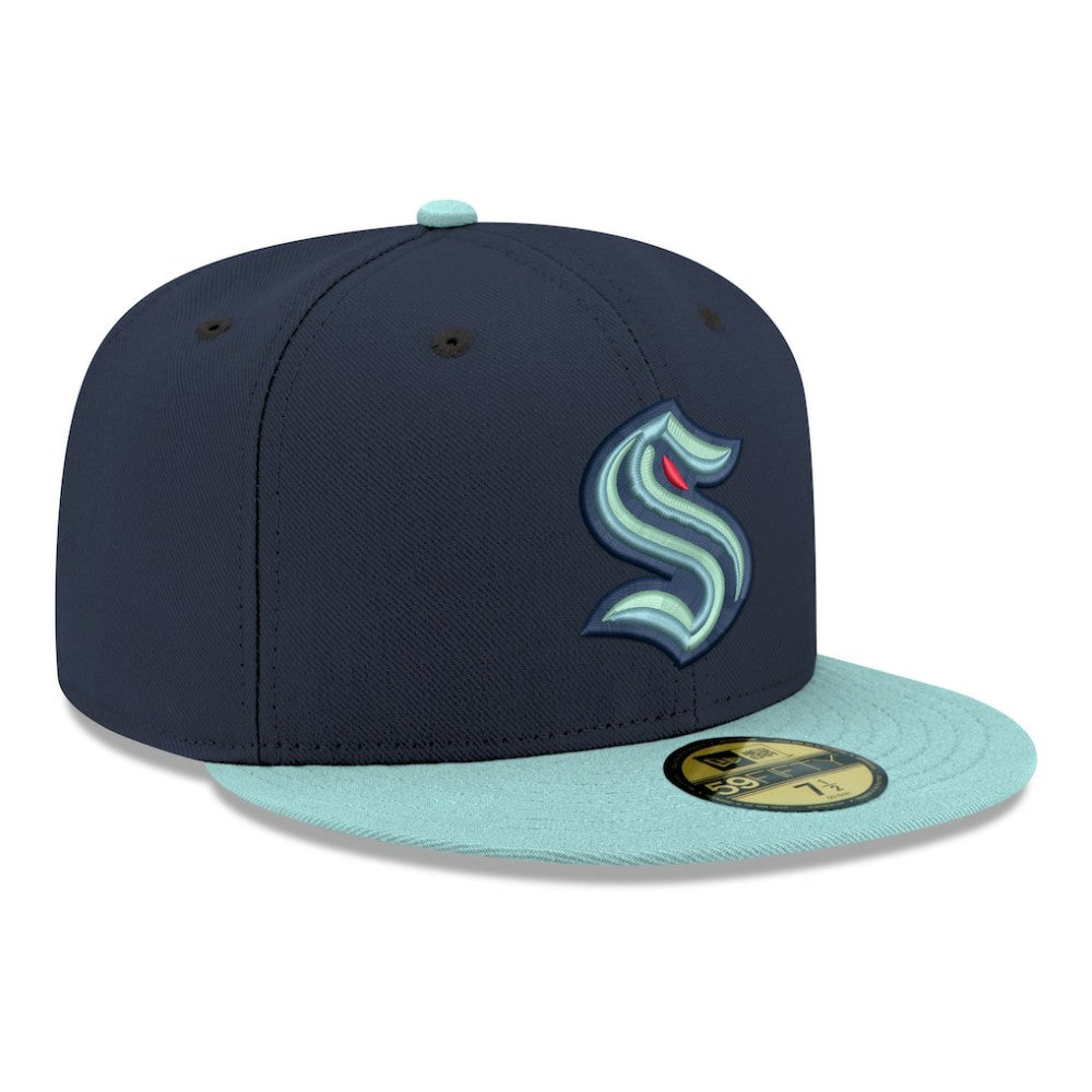 Seattle Kraken New Era Core Logo Two-Tone 59FIFTY Fitted Hat - Navy | New Era Clearance