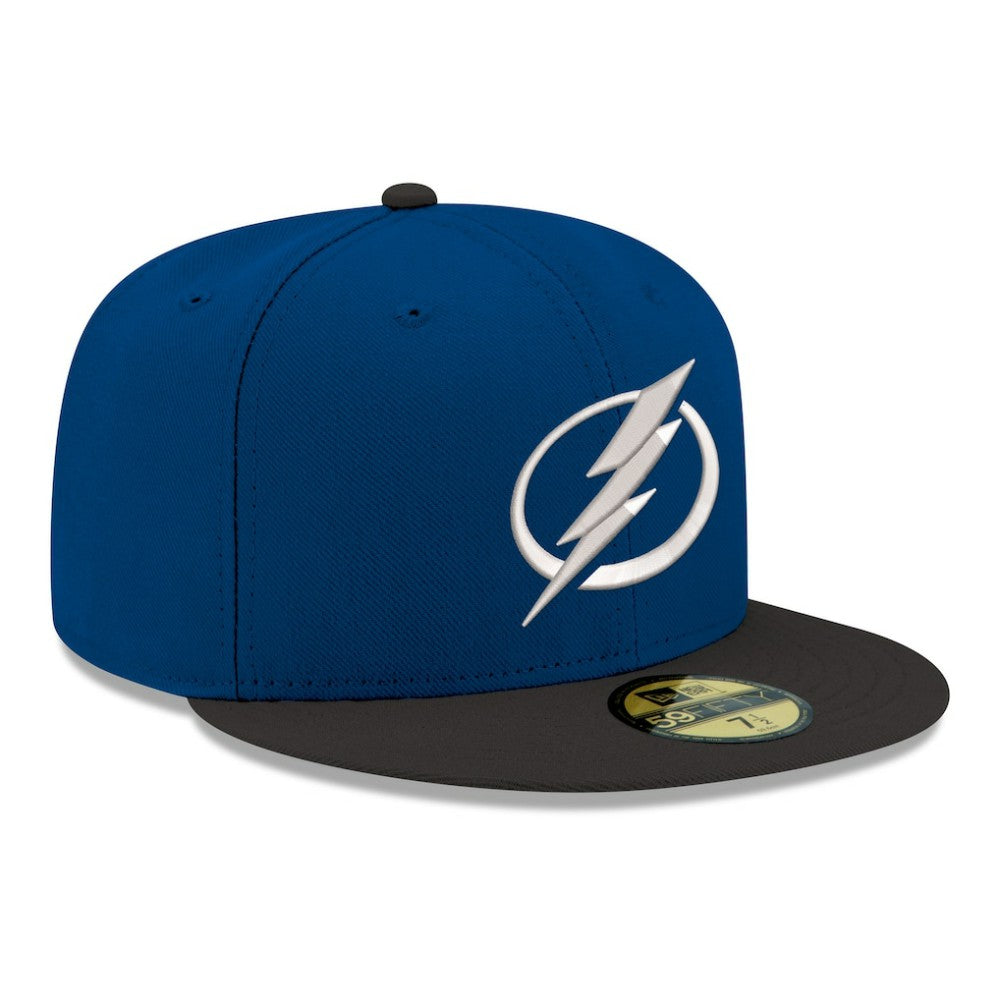 Tampa Bay Lightning New Era Core Logo Two-Tone 59FIFTY Fitted Hat - Blue | New Era near me