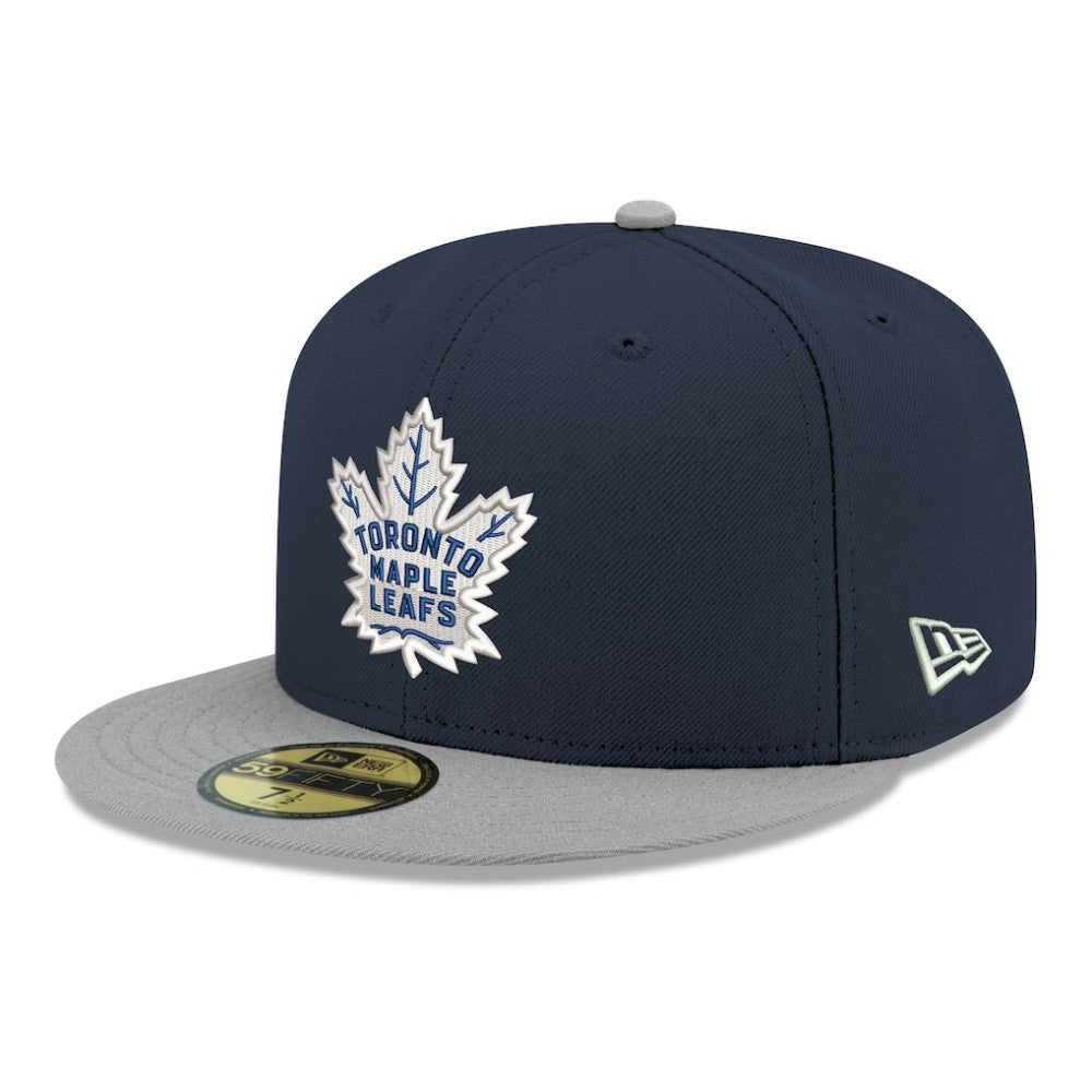Toronto Maple Leafs New Era Core Logo Two-Tone 59FIFTY Fitted Hat - Navy | New Era Clearance