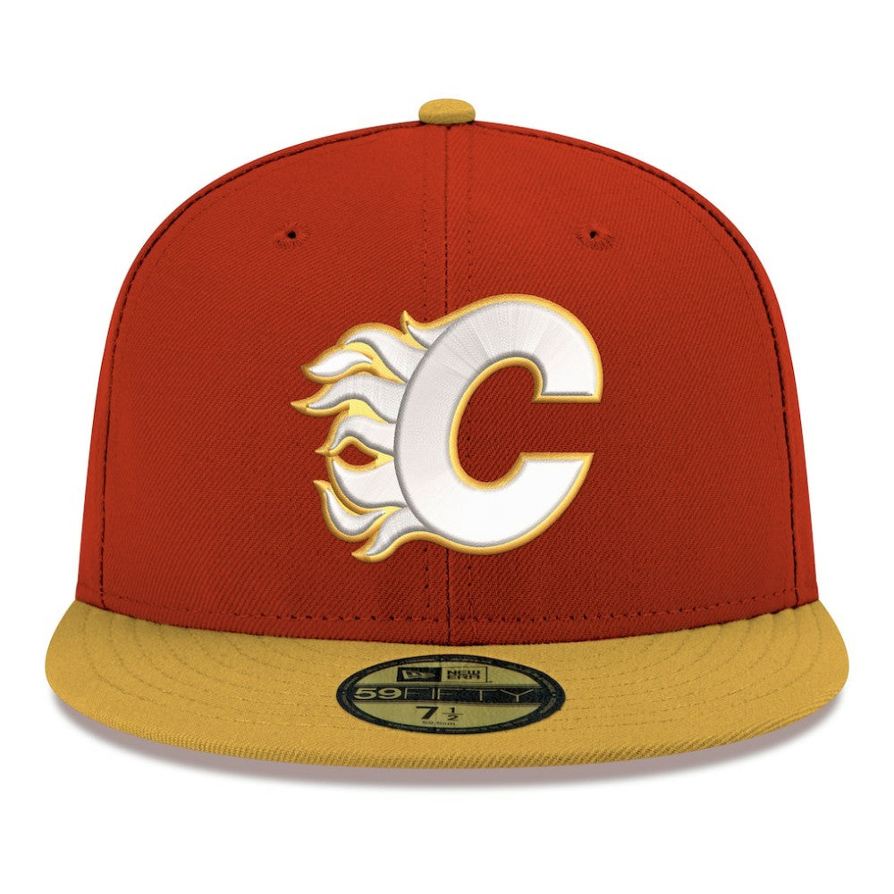 Calgary Flames New Era Core Logo Two-Tone 59FIFTY Fitted Hat - Red | New Era Lifestyle
