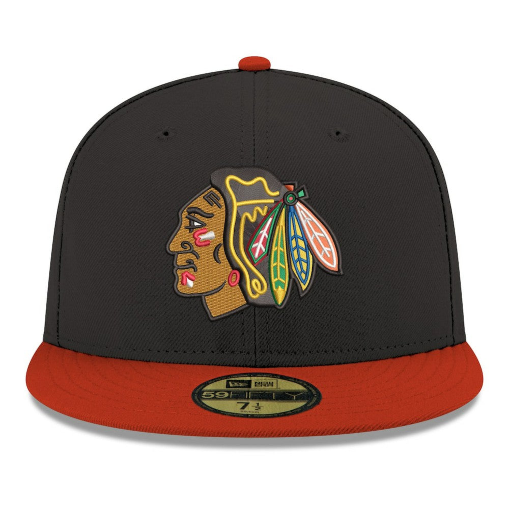 Chicago Blackhawks New Era Core Logo Two-Tone 59FIFTY Fitted Hat - Black | New Era discount