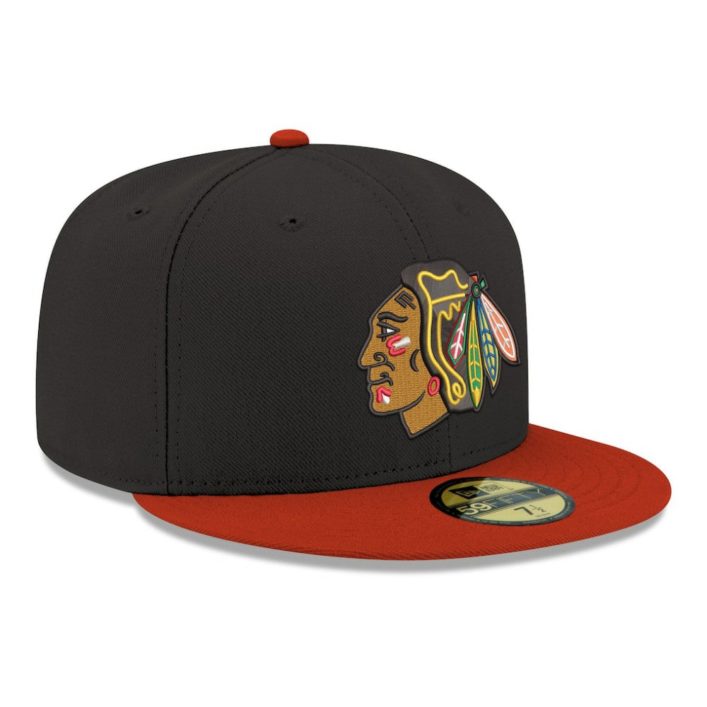 Chicago Blackhawks New Era Core Logo Two-Tone 59FIFTY Fitted Hat - Black | New Era discount