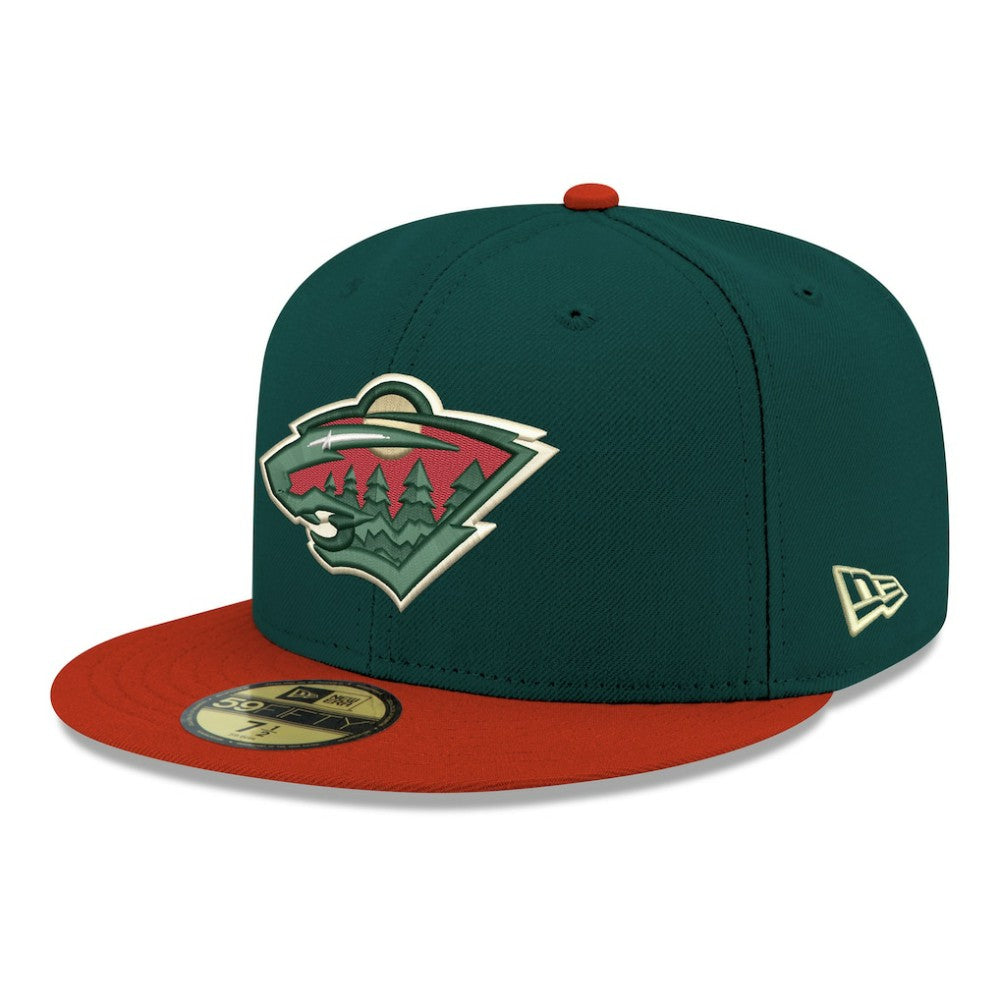 Minnesota Wild New Era Core Logo Two-Tone 59FIFTY Fitted Hat - Green | New Era Clearance