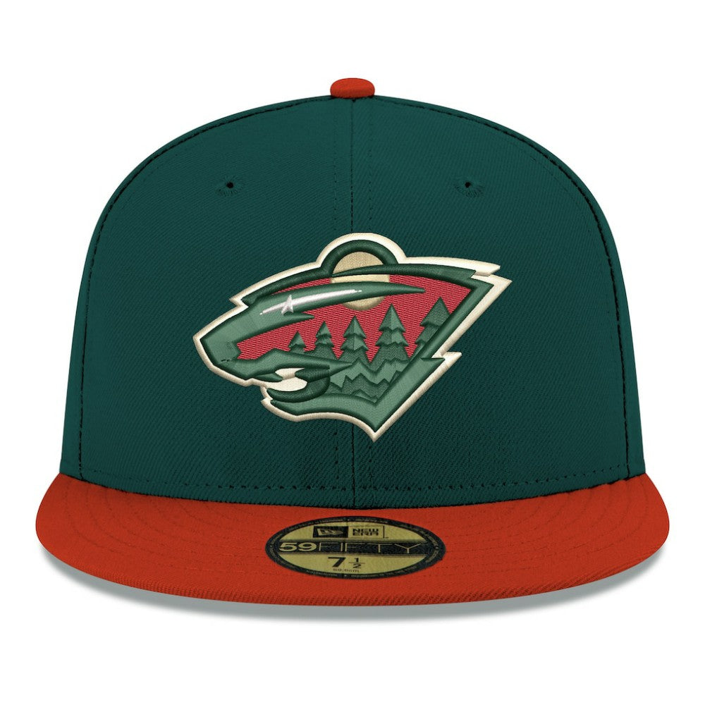 Minnesota Wild New Era Core Logo Two-Tone 59FIFTY Fitted Hat - Green | New Era Clearance