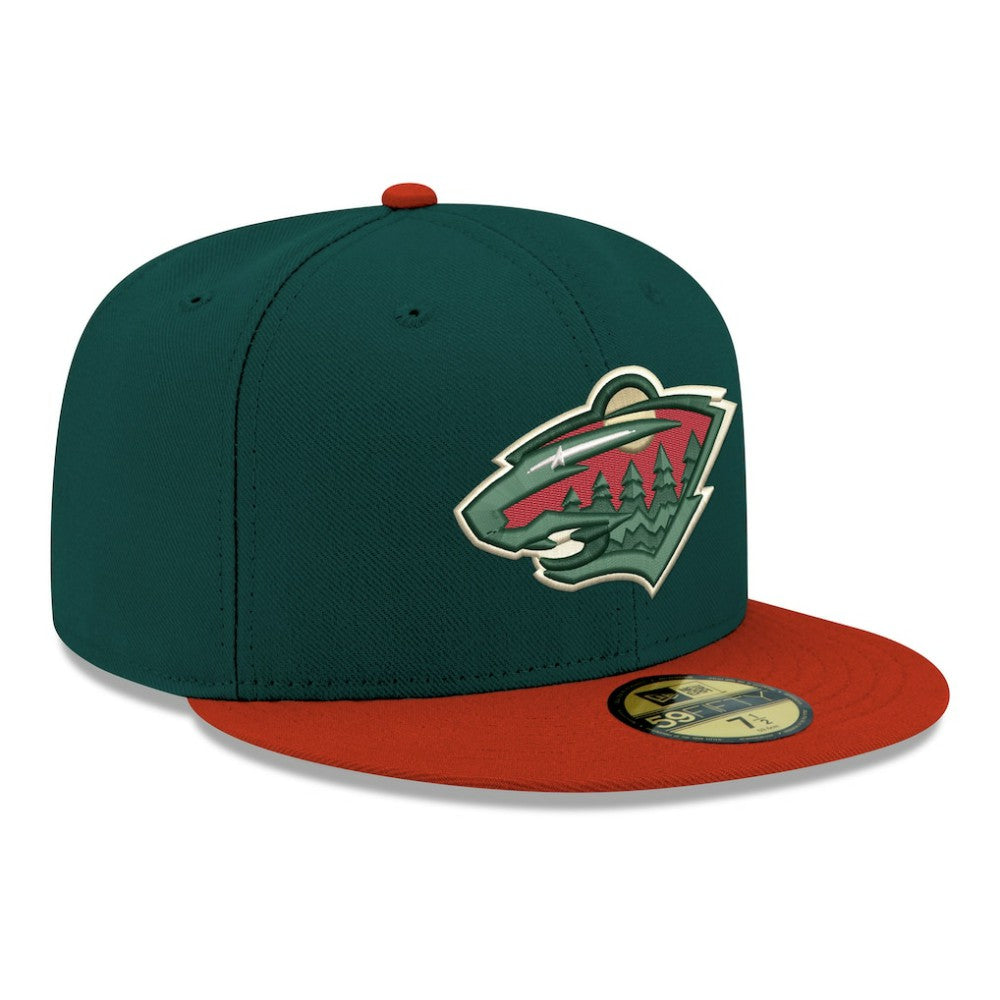 Minnesota Wild New Era Core Logo Two-Tone 59FIFTY Fitted Hat - Green | New Era Clearance