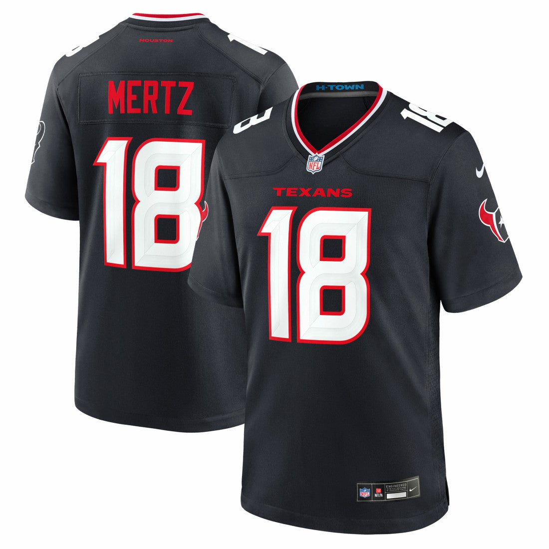 Graham Mertz Houston Texans Team Game Jersey - Navy - Nike