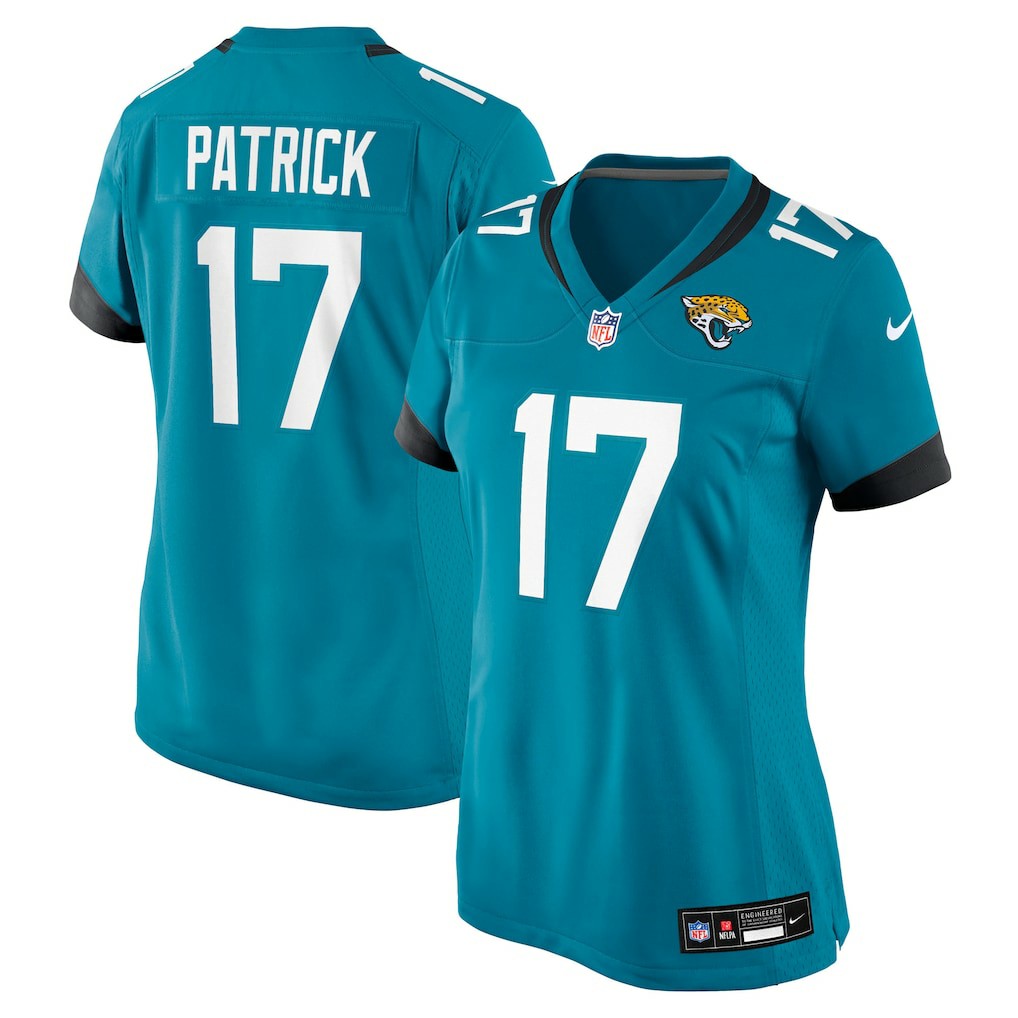 Tim Patrick Jacksonville Jaguars Women's Team Game Jersey - Teal - Nike