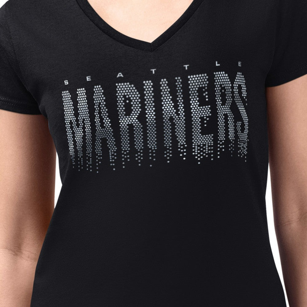 Seattle Mariners G-III 4Her by Carl Banks Women's Metallic Drop Lightweight V-Neck T-Shirt Near Me