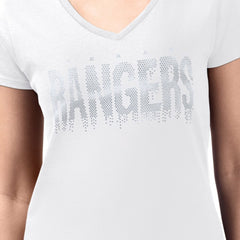 Texas Rangers G-III 4Her by Carl Banks Women's Metallic Drop Lightweight V-Neck T-Shirt for sale