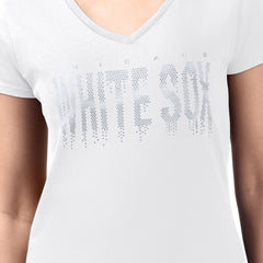 Chicago White Sox G-III 4Her by Carl Banks Women's Metallic Drop Lightweight V-Neck T-Shirt Outlet