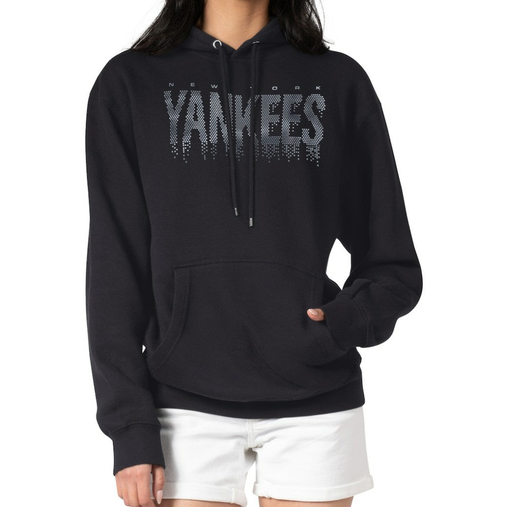 New York Yankees G-III 4Her by Carl Banks Women's Metallic Drop Fleece Hoodie Sale