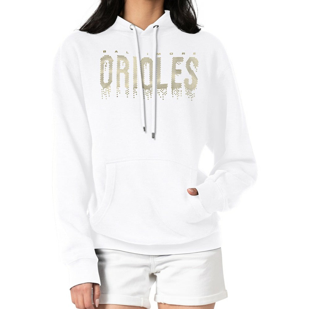 Baltimore Orioles G-III 4Her by Carl Banks Women's Metallic Drop Fleece Hoodie Sale