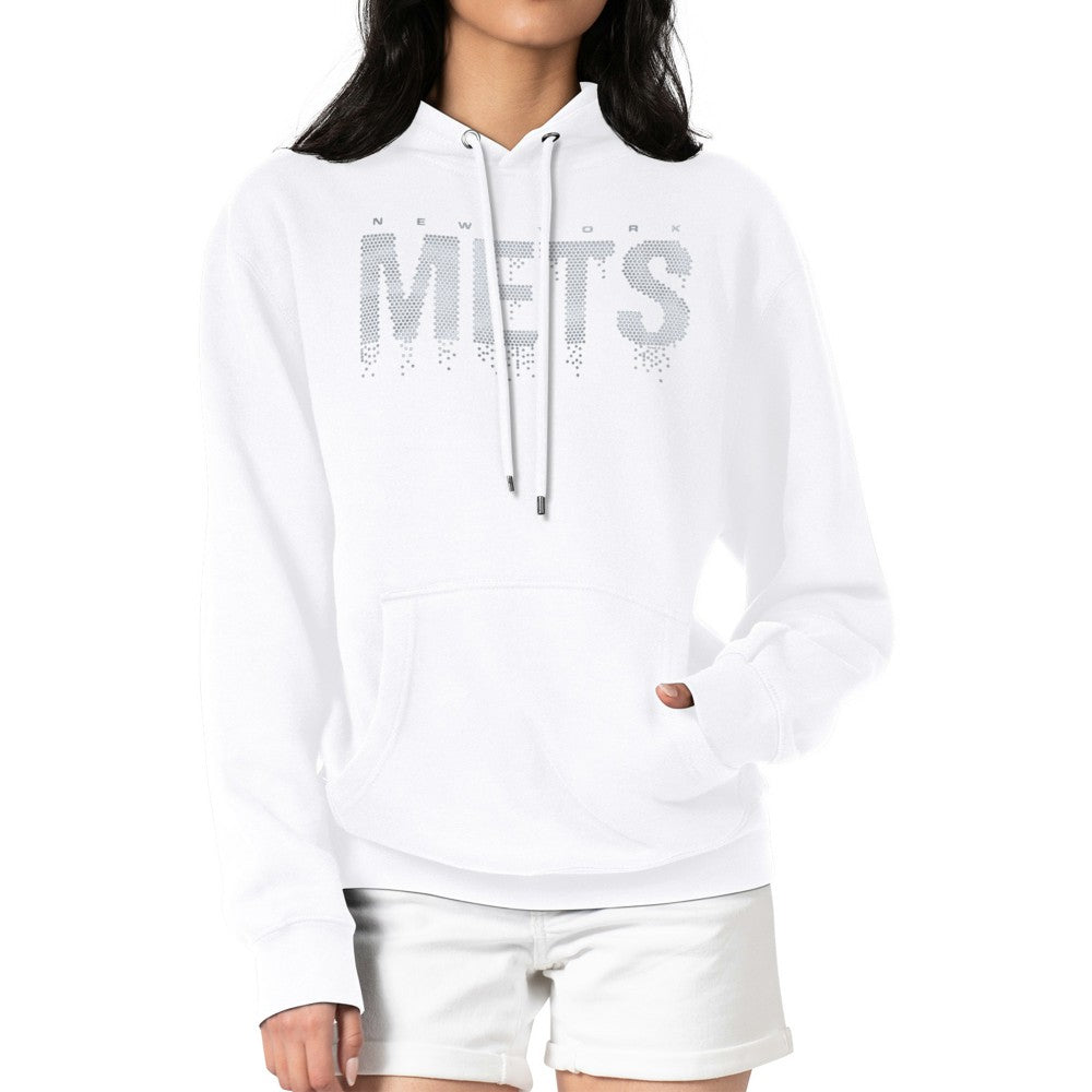 New York Mets G-III 4Her by Carl Banks Women's Metallic Drop Fleece Hoodie Online
