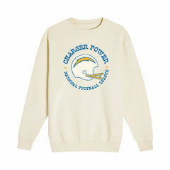 Los Angeles Chargers The Wild Collective Unisex Charger Power Fleece Sweatshirt - Cream - NFL