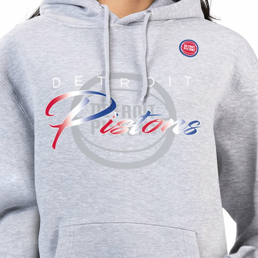 Detroit Pistons G-III 4Her by Carl Banks Women's Shadow Logo Tri-Blend Fleece Hoodie Gray