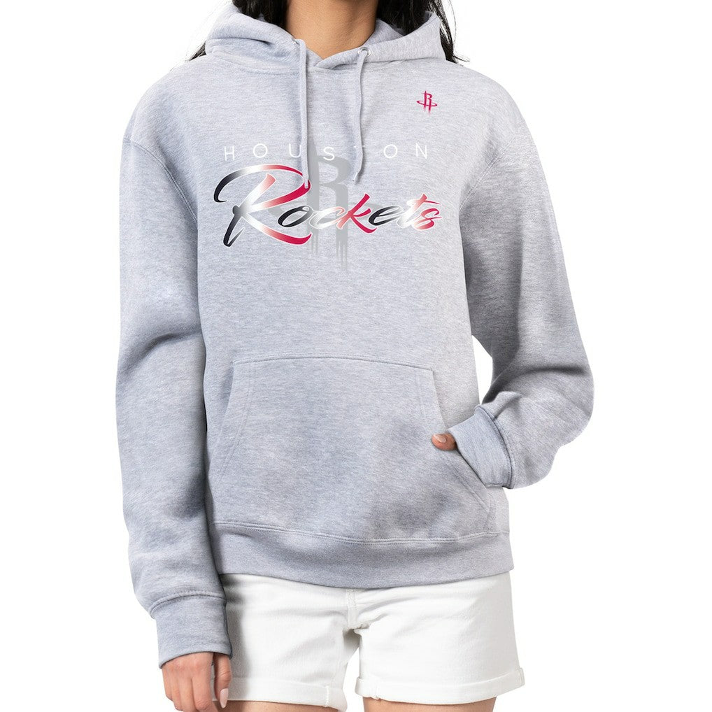 Houston Rockets G-III 4Her by Carl Banks Women's Shadow Logo Tri-Blend Fleece Hoodie Gray