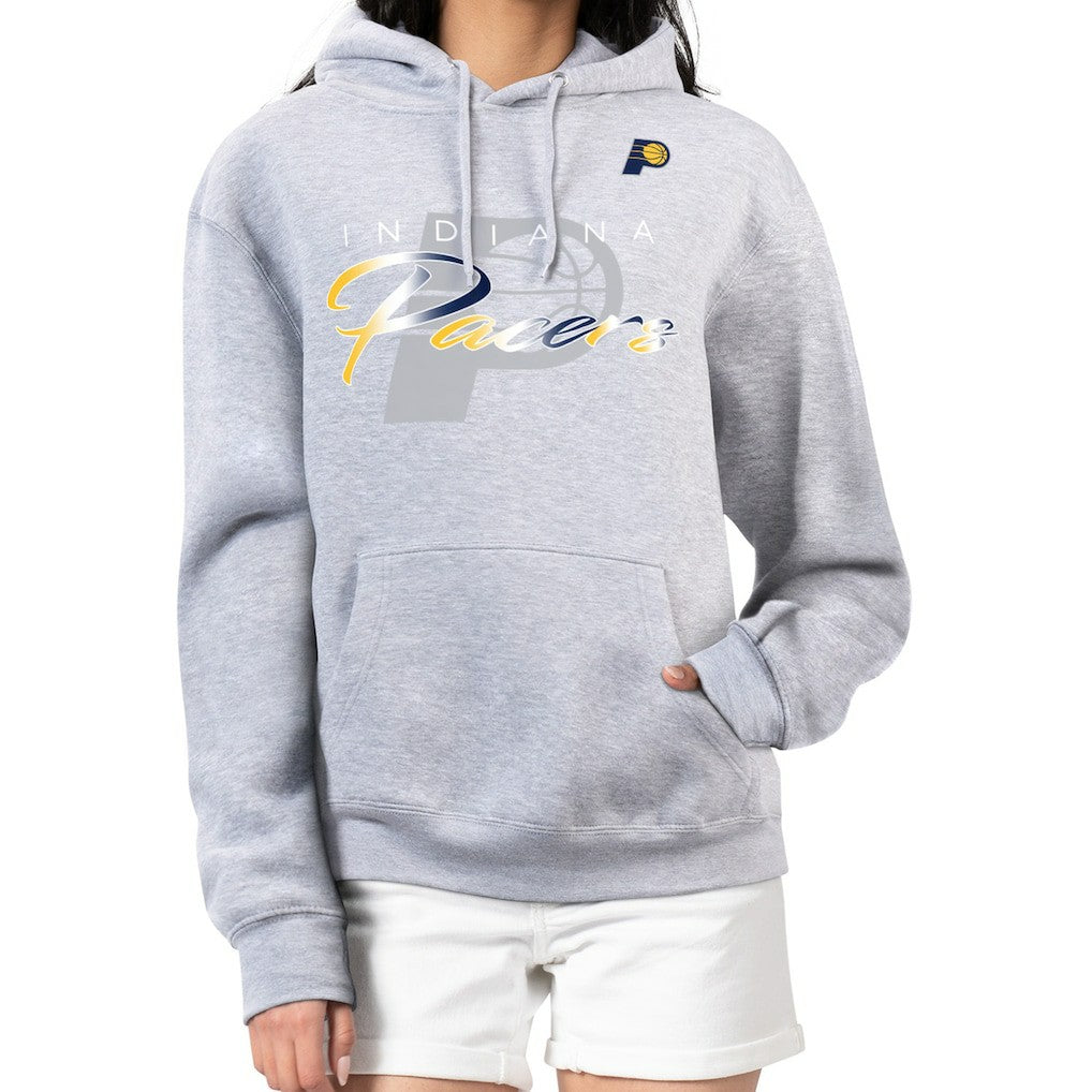 Indiana Pacers G-III 4Her by Carl Banks Women's Shadow Logo Tri-Blend Fleece Hoodie Gray