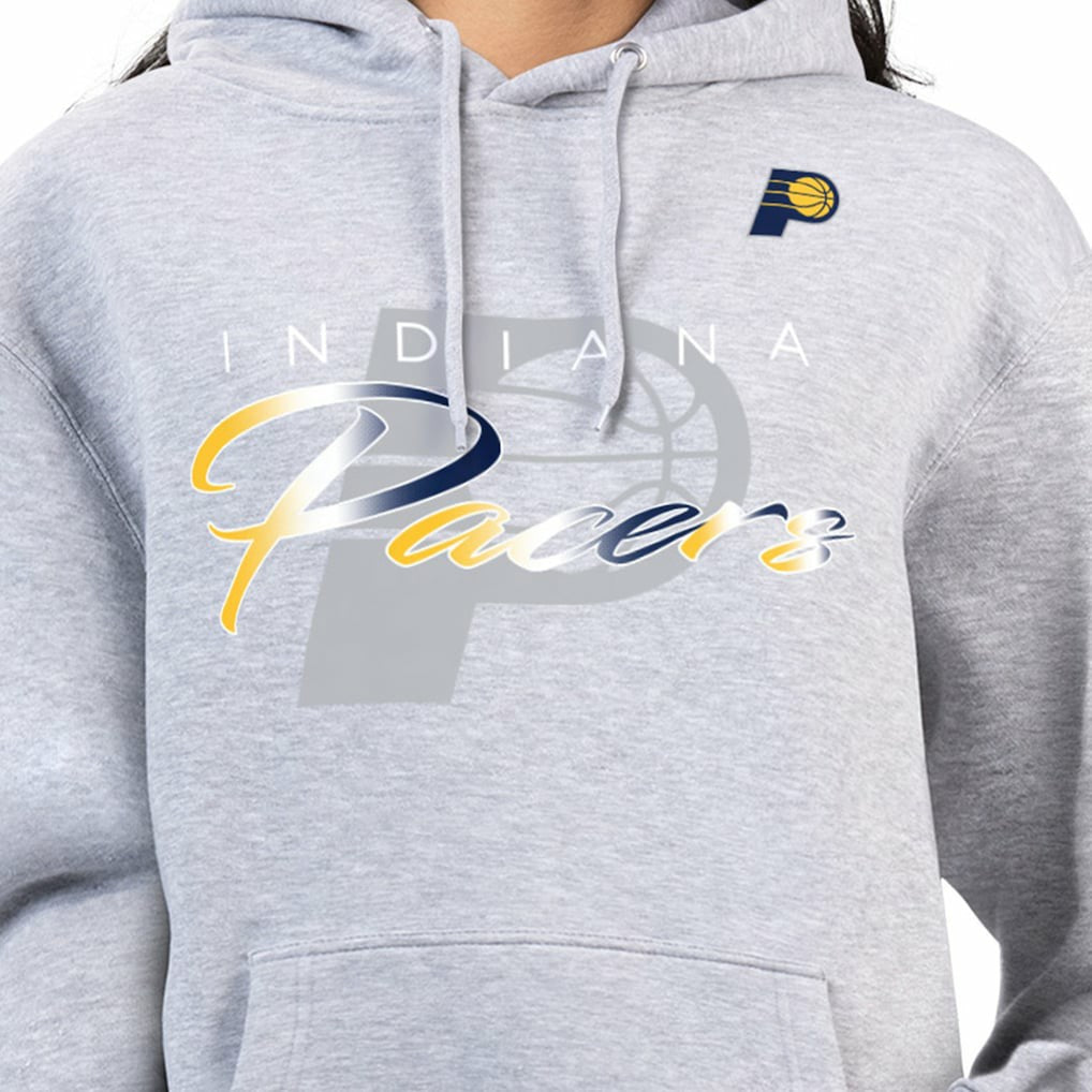 Indiana Pacers G-III 4Her by Carl Banks Women's Shadow Logo Tri-Blend Fleece Hoodie Gray