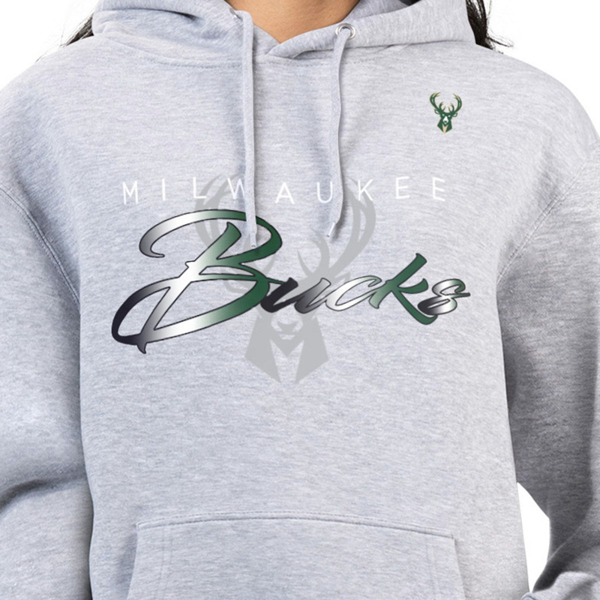 Milwaukee Bucks G-III 4Her by Carl Banks Women's Shadow Logo Tri-Blend Fleece Hoodie Gray