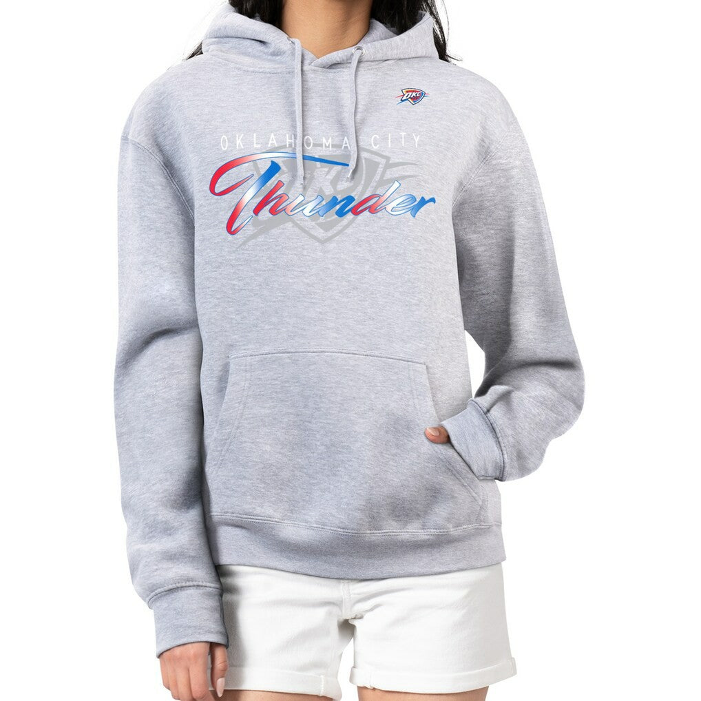 Oklahoma City Thunder G-III 4Her by Carl Banks Women's Shadow Logo Tri-Blend Fleece Hoodie Gray