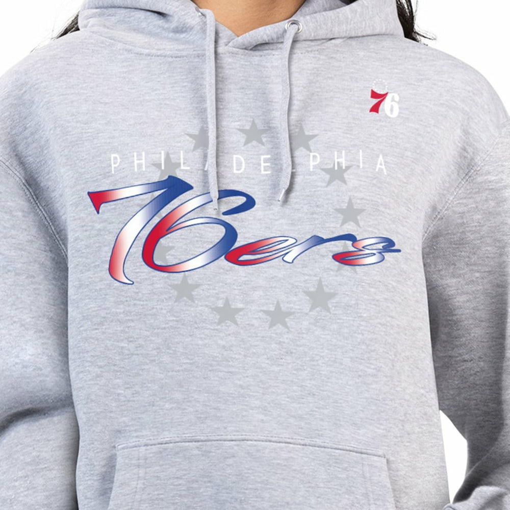 Philadelphia 76ers G-III 4Her by Carl Banks Women's Shadow Logo Tri-Blend Fleece Hoodie Gray