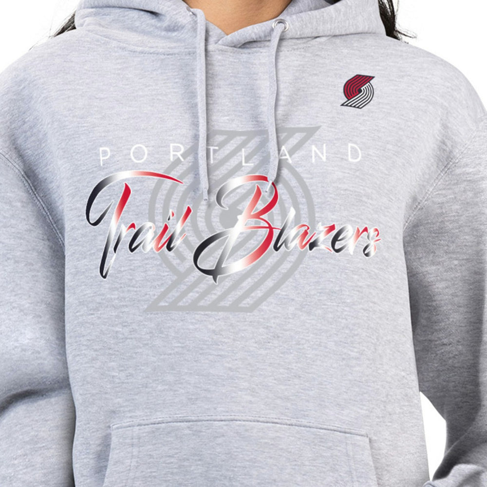Portland Trail Blazers G-III 4Her by Carl Banks Women's Shadow Logo Tri-Blend Fleece Hoodie Gray