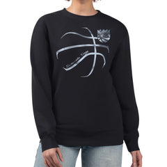 Sacramento Kings G-III 4Her by Carl Banks Women's Metallic Print Basketball Sketch Fleece Sweatshirt Black