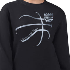 Sacramento Kings G-III 4Her by Carl Banks Women's Metallic Print Basketball Sketch Fleece Sweatshirt Black