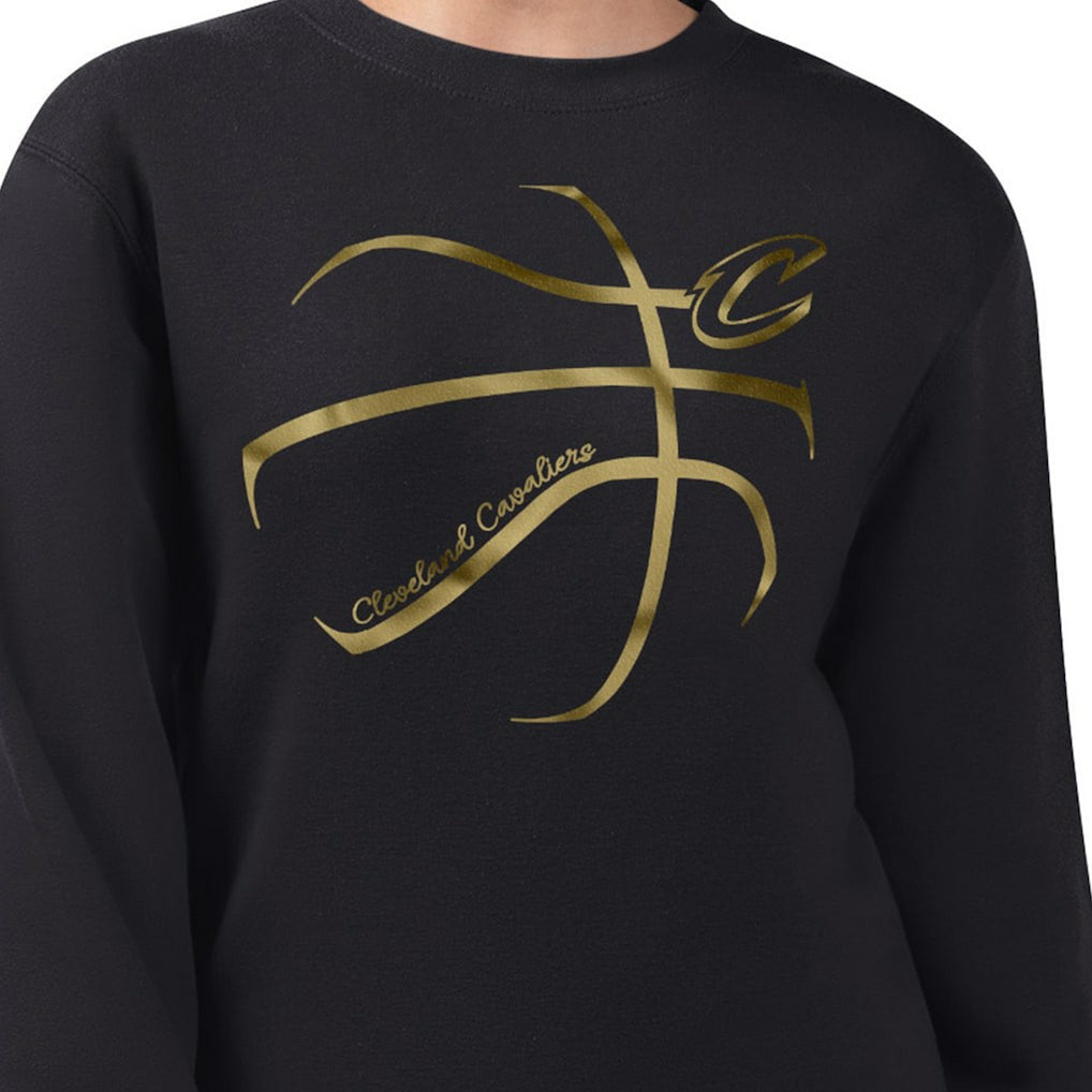 Cleveland Cavaliers G-III 4Her by Carl Banks Women's Metallic Print Basketball Sketch Fleece Sweatshirt Black